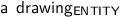 Dependency graph for sentence: a drawing. Token drawing is labeled ENTITY.